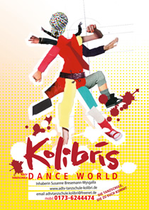 Plakat Tanzschule Kolibri und Link zu Anmeldefomularen